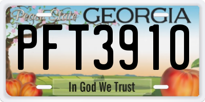 GA license plate PFT3910