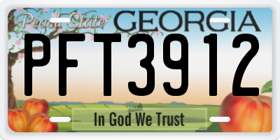 GA license plate PFT3912
