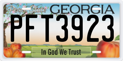 GA license plate PFT3923