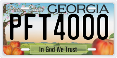 GA license plate PFT4000