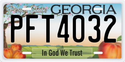 GA license plate PFT4032