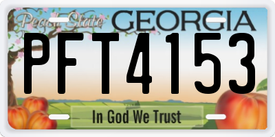 GA license plate PFT4153