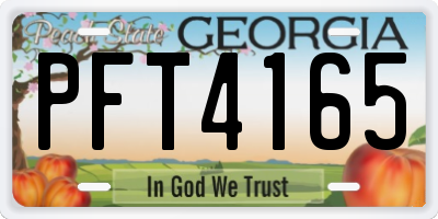 GA license plate PFT4165