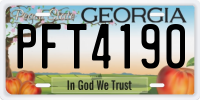 GA license plate PFT4190