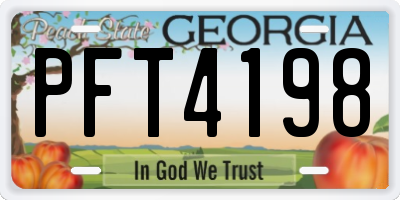 GA license plate PFT4198