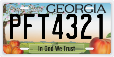 GA license plate PFT4321