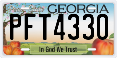 GA license plate PFT4330