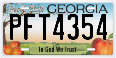 GA license plate PFT4354