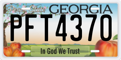 GA license plate PFT4370