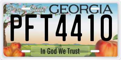 GA license plate PFT4410