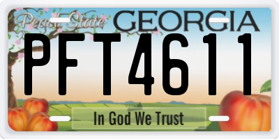 GA license plate PFT4611