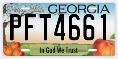 GA license plate PFT4661