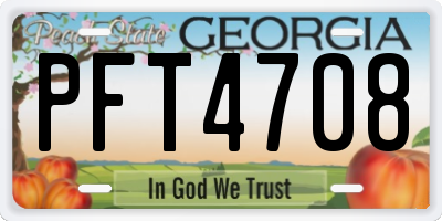 GA license plate PFT4708
