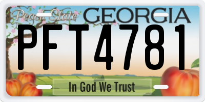 GA license plate PFT4781
