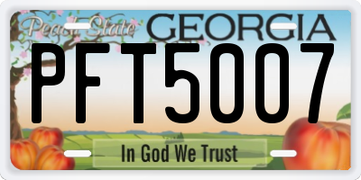 GA license plate PFT5007
