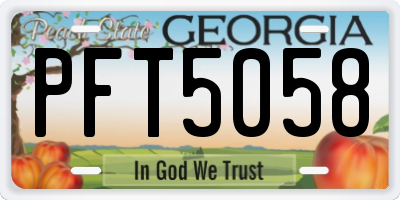 GA license plate PFT5058