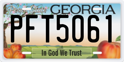 GA license plate PFT5061