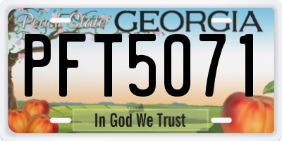 GA license plate PFT5071