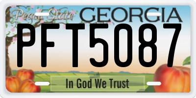 GA license plate PFT5087