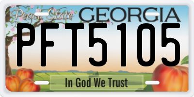 GA license plate PFT5105