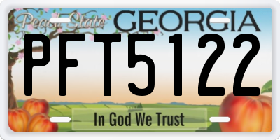 GA license plate PFT5122