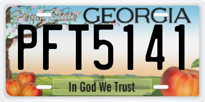 GA license plate PFT5141