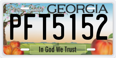 GA license plate PFT5152
