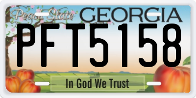 GA license plate PFT5158
