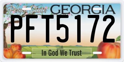 GA license plate PFT5172