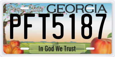GA license plate PFT5187