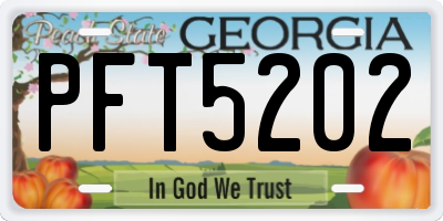 GA license plate PFT5202
