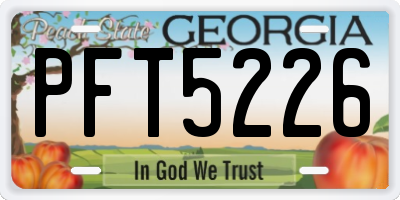 GA license plate PFT5226