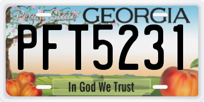 GA license plate PFT5231