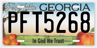 GA license plate PFT5268