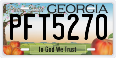 GA license plate PFT5270