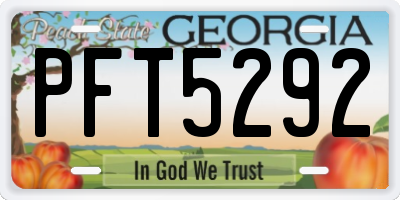 GA license plate PFT5292