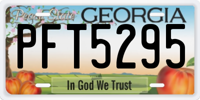 GA license plate PFT5295