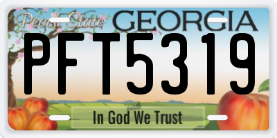 GA license plate PFT5319