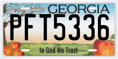 GA license plate PFT5336