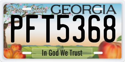 GA license plate PFT5368