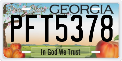 GA license plate PFT5378