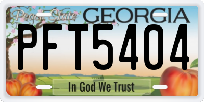 GA license plate PFT5404