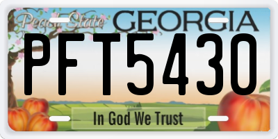 GA license plate PFT5430