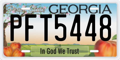 GA license plate PFT5448
