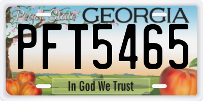 GA license plate PFT5465