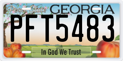 GA license plate PFT5483
