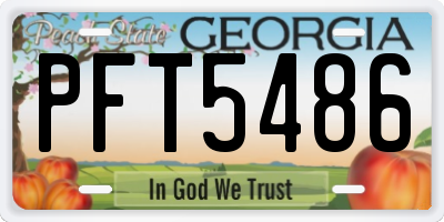 GA license plate PFT5486