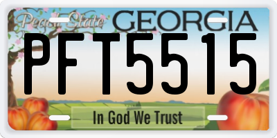 GA license plate PFT5515