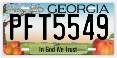 GA license plate PFT5549