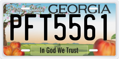 GA license plate PFT5561